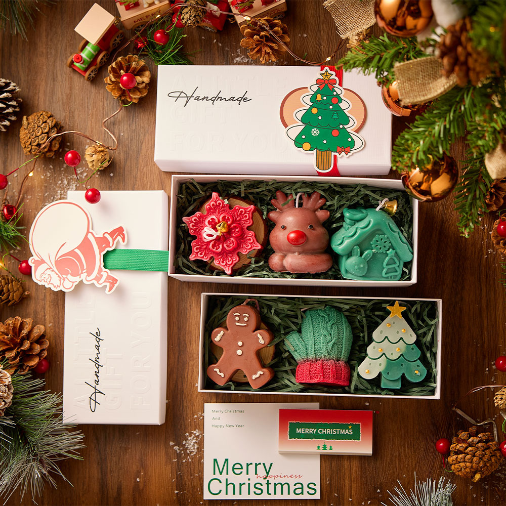Xmas Home Fragrance - Подарочный набор ароматических свечей ручной работы