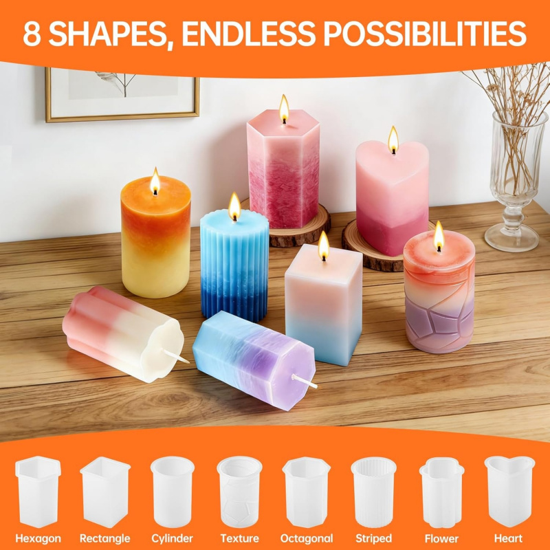 Набор из 8 силиконовых форм дл – обзор и цена Wooden Wick Candle